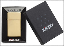 Load image into Gallery viewer, Zippo Lighter - Personalized Customize Message Engrave on Slim Size Windproof Lighter (Polish Brass #1654B)