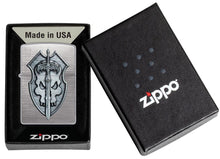 Load image into Gallery viewer, Zippo Lighter- Personalized Message for Dragon Medieval Sword and Shield 48372