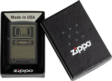 Load image into Gallery viewer, Zippo Vintage TV Design Black Matte Pocket Lighter