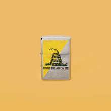 Load image into Gallery viewer, Zippo Customized Message Dont Tread on Me, Gadsden Flag - Brushed Chrome 48118