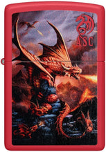 Load image into Gallery viewer, Zippo - Customized Message on Anne Stokes Fire Dragon Red Matte Pocket 46690