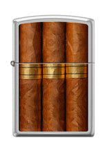 Load image into Gallery viewer, Zippo Lighter- Personalized Message for Cigars Cuban Design Satin Chrome #Z5123