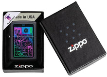 Load image into Gallery viewer, Zippo Lighter - Personalized Customize Message Engrave on Backside for Black Light Design Tarot Card Design 49698