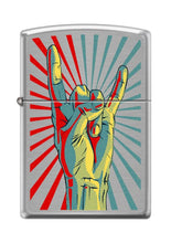 Load image into Gallery viewer, Zippo Lighter- Rock and Roll Design Pop Art Brushed Chrome Lighter #Z5259