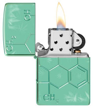 Load image into Gallery viewer, Zippo Lighter - Custom Engraved with Your Message for Cannabis Compound Design Armor High Polish Green Pocket Lighter 46313