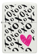 Load image into Gallery viewer, Zippo Lighter - Custom Engraved with Your Message - Hugs and Kisses Design - White Matte 46471