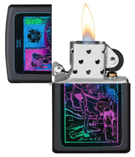 Load image into Gallery viewer, Zippo Lighter - Personalized Customize Message Engrave on Backside for Black Light Design Tarot Card Design 49698
