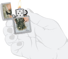 Load image into Gallery viewer, Zippo Luis Royo Warrior Street Chrome Pocket Lighter