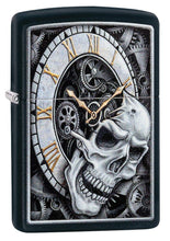 Load image into Gallery viewer, Zippo Lighter - Personalized Custom Message Engraved on Back for Skull Clock Design Windproof Zippo Lighter #29854