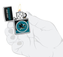 Load image into Gallery viewer, Zippo Lighter - Custom Engraved with Your Message for NHL San Jose Sharks 2024 Street Chrome Pocket Lighter 46204