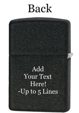 Load image into Gallery viewer, Zippo Lighter - Personalized Customize Message Engrave on Backside for Ford Design Zippo Lighter (Black Crackle #49827)
