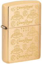 Load image into Gallery viewer, Zippo Lighter - Custom Engraved with Your Message for Crown Royal Elegance Design Brushed Brass Pocket Lighter 46299