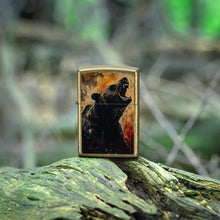 Load image into Gallery viewer, Zippo Lighter - Customized Message on Grizzly Roar Street Brass Pocket 46695
