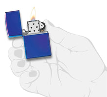 Load image into Gallery viewer, Zippo Lighter - Personalized Message Engraved on Backside Colored Windproof Lighter High Polish Indigo 29899