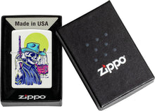 Load image into Gallery viewer, Zippo Wild West Skeleton Design White Matte Pocket Lighter