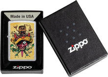 Load image into Gallery viewer, Zippo Sean Dietrich Devil Bull Design Street Chrome Pocket Lighter
