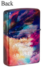 Load image into Gallery viewer, Zippo Lighter - Custom Message Engrave on Tie Dye Design - 540 Fusion 48982