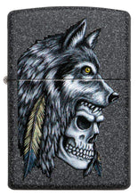 Load image into Gallery viewer, Zippo Lighter- Personalized Engrave Wolf WolvesZippo Lighter Black Crackle 29863