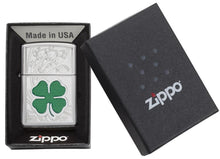 Load image into Gallery viewer, Zippo Lighter- Personalized Engrave Lucky Clover Shamrock High Polish 24699