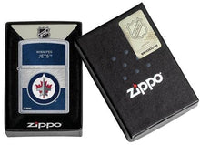 Load image into Gallery viewer, Zippo Lighter - Personalized Customize Message Engrave on Backside for Winnipeg Jets NHL Team 48059