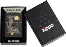 Load image into Gallery viewer, Zippo Lighter - Customized Message on Western Design, - High Polish Black 48968