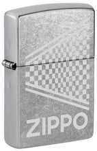 Load image into Gallery viewer, Zippo Lighter - Personalized Customize Message Engrave on Backside for Zippo Brand Design Logo Lighter (Checkered Flag Racing Road Track Mod 48492)