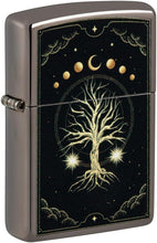Load image into Gallery viewer, Zippo Lighter - Customized Message Tree of Life Mystic Nature - Black Ice 48636