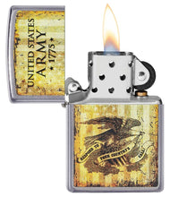 Load image into Gallery viewer, Zippo Lighter - Personalized Message Engraved on Backside Customized for U.S. Army Windproof Lighter (Street Chrome 49315) #49315