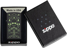 Load image into Gallery viewer, Zippo - Customized Message on Alien Invasion Slim® Black Matte Pocket 46691