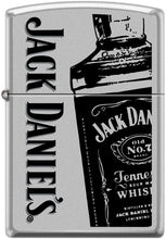 Load image into Gallery viewer, Zippo Lighter- for Jack Daniel's Old No. 7 Whiskey Tennessee Bottles Satin Chrome #Z5339