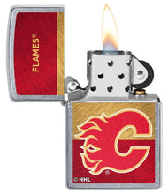 Load image into Gallery viewer, Zippo Lighter - Personalized Customize Message Engrave on Backside for Calgary Flames NHL Team 48032