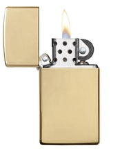 Load image into Gallery viewer, Zippo Lighter - Personalized Customize Message Engrave on Slim Size Windproof Lighter (Polish Brass #1654B)