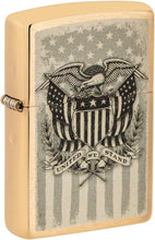 Load image into Gallery viewer, Zippo Lighter - Customize Message on American Crest Brass Brushed Pocket 46230