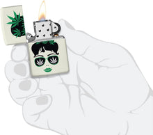Load image into Gallery viewer, Zippo Cannabis Girl Design Glow in The Dark Pocket Lighter
