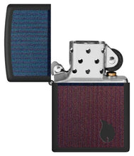 Load image into Gallery viewer, Zippo Lighter - Custom Engraved with Your Message - Color Block Flame Design - Black Matte 46476