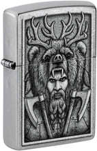 Load image into Gallery viewer, Zippo Lighter - Personalized Message Engraved Backside on Viking Design Windproof Lighter (Barbarian 48731)