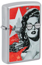 Load image into Gallery viewer, Zippo Lighter - Custom Engraved with Your Message for Glam Glasses Design High Polish Chrome Pocket Lighter 46239