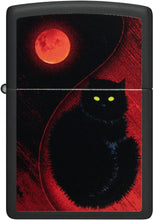 Load image into Gallery viewer, Zippo Black Cat Design Black Matte Pocket Lighter