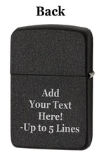 Load image into Gallery viewer, Zippo Lighter- Personalized Engrave Wolf WolvesZippo Lighter Black Crackle 29863