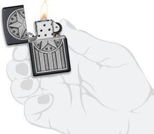 Load image into Gallery viewer, Zippo American Metal Emblem Black Matte Pocket Lighter