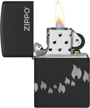 Load image into Gallery viewer, Zippo Lighter - Customized Message Zippo Flames, Laser 360 - Black Matte 48980