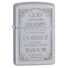 Load image into Gallery viewer, Zippo Lighter- Personalized Engrave Cross Prayer Design Serenity Prayer 28458