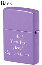 Load image into Gallery viewer, Zippo Lighter - Customize Message on Classic Smoky Lavender Logo Pocket 46681ZL