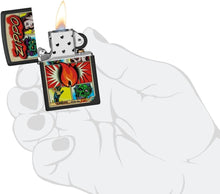 Load image into Gallery viewer, Zippo Lighter - Customized Message on Comic Zombies Black Matte Pocket 46229