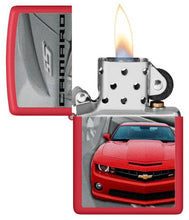 Load image into Gallery viewer, Zippo Lighter - Custom Engraved with Your Message for Chevrolet Camaro Design Red Matte Pocket Lighter 46304