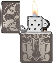 Load image into Gallery viewer, Zippo Day of The Dead Skull Cross Design Black Ice Pocket Lighter