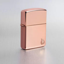 Load image into Gallery viewer, Zippo Lighter - Custom Engraved with Your Message - Armor Deep Carved Flame - High Polish Rose Gold 46401