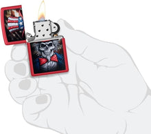 Load image into Gallery viewer, Zippo Lighter - Customized Message on Uncle Skeleton Red Matte Pocket 46696