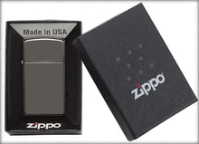 Load image into Gallery viewer, Zippo Lighter - Personalized Customize Message Engrave on Slim Size Windproof Lighter (Black Ice #20492)