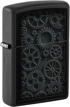 Load image into Gallery viewer, Zippo Lighter - Custom Message Engrave Steampunk Gears - Black Matte 48999